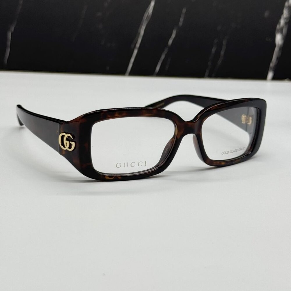 NEW GG1406O 002 GUCCI HAVANA SQUARE WOMEN GUCCI EYEGLASSES